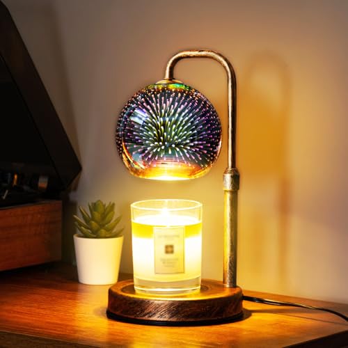 Glocusent Candle Warmer Lamp with Timer, Dimmable, Adjustable Retro 2 Bulbs - image 9