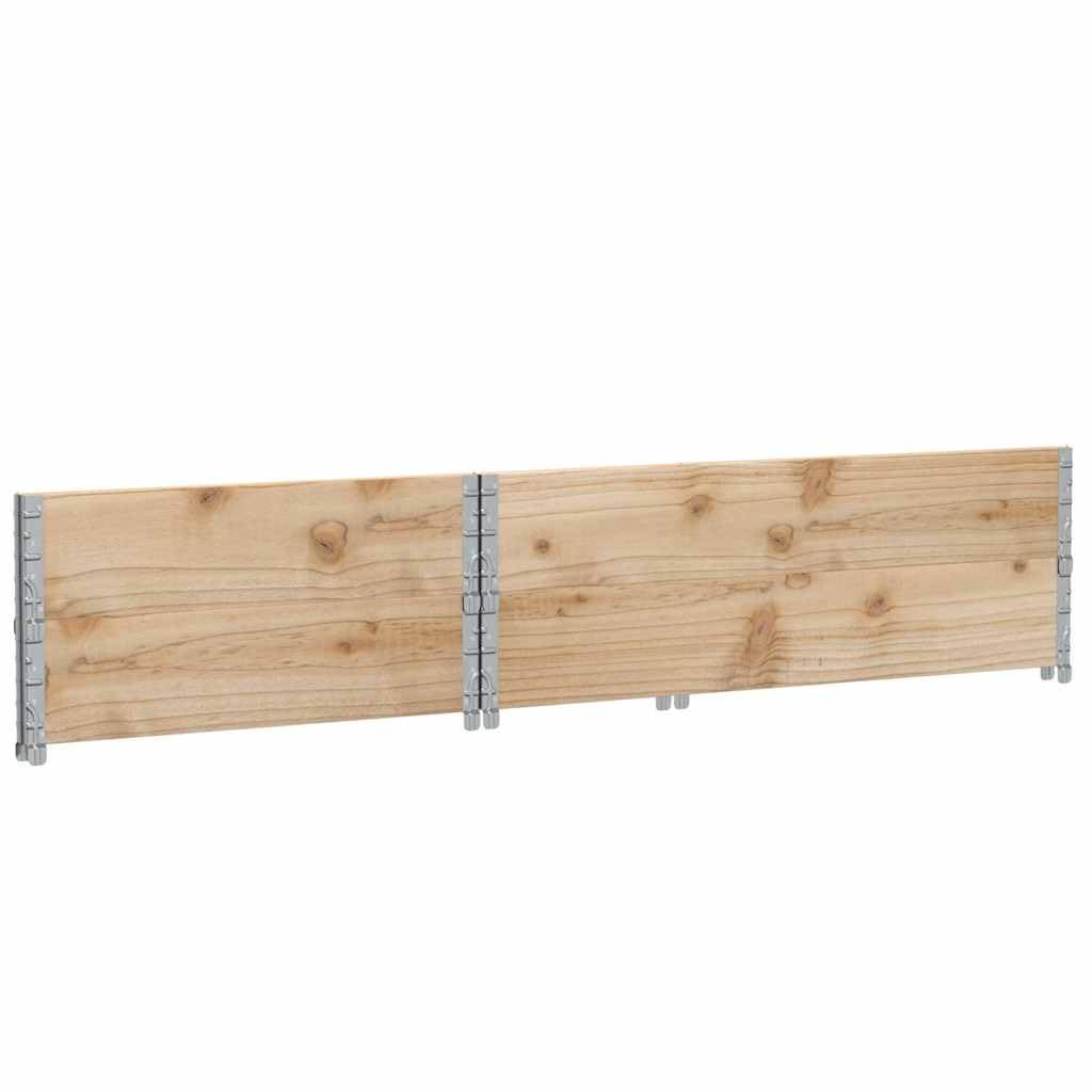 vidaXL Paretali per Pallet 2 pz 120x80 cm in Legno Massello di Pino, sponda per Pallet, Telaio impilabile per Pallet, Bordo per Pallet in Legno