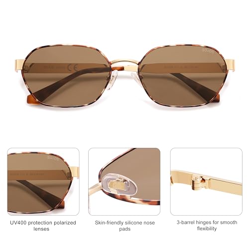 Image of SOJOS Trendy Polarized Hexagon Sunglasses Womens Mens SJ1238
