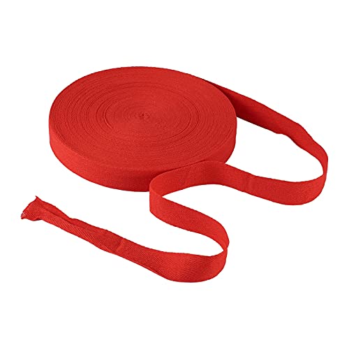 PandaHall 45 Meters 25mm Cotton Bunting Tape Red Twill Tape Herringbone Ribbons for Sewing Dressmaking Alterations Craft