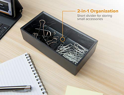 Image of Bostitch Office Konnect Desk Organizer Accessory Tray, Wide, Stacks for Desktop Storage, Black