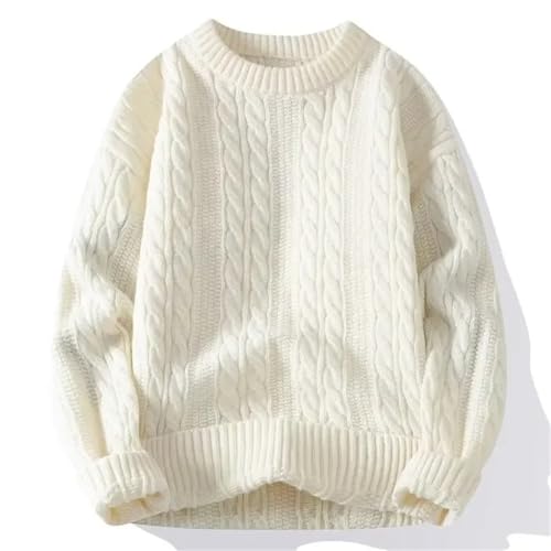 Men's Round Neck Sweater Solid Color Loose-Fit Knitted Wear Wear Knitwear 6