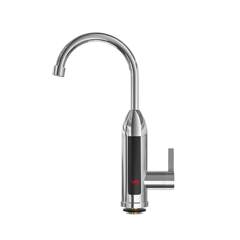 Rubinetto Acqua Elettrico 110V/220V Rubinetto Elettrico Riscaldatore di Acqua Visualizzazione della Temperatura Istantanea Riscaldatori Calda Cucina Senza Serbatoio Riscaldamento Dell'acqua(220V,Gold)