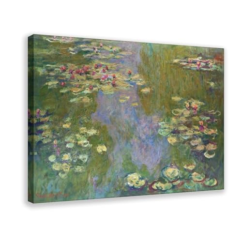 Toile nénuphars Monet 40x61cm cadre inclus pour salon