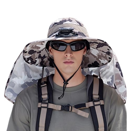 Chapeau de ventilateur solaire anti-coup de chaleur pour pêche et plage