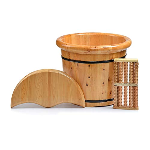 Baño de pies de madera con masaje, 25 cm alto miniatura 1