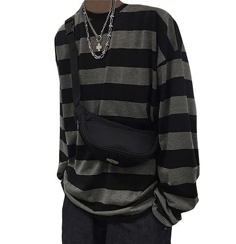 Unisex Goth Shirt Goth Shirt Fake Two Piece Alternative Clothing Retro Baggy Goth Long-Sleeved Top Garbage Goth T-Shirts2