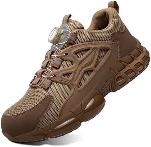 GemChve Arbeitsschuhe Sicherheitsschuhe Herren Damen Stahlkappen Anti-Smashing Leicht Sportlich Atmungsaktiv Selbsthemmend Schnellverschluss Mode Schutzschuhe 36-46 EU