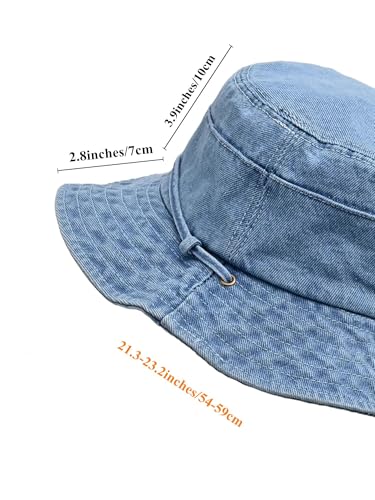 Sombrero Bucket para Mujer Hombre, algodón denim miniatura 3