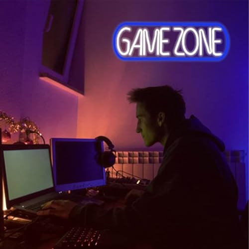 Image of LED Game Sign Game Zone Neon Signs Gaming Room Wall Art Decor Man Cave Lights Signs Gamer Home Bedroom Decoration USB Powered Brightness Adjustable
