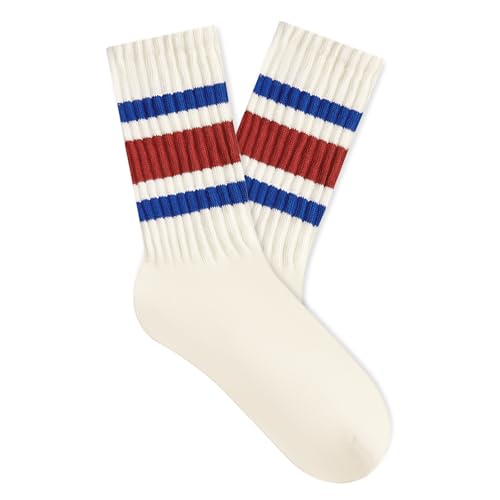 Image of American Trends Tube Socks for Women Striped Slouchy Scrunch Retro Socks Vintage Cute Crew Sock