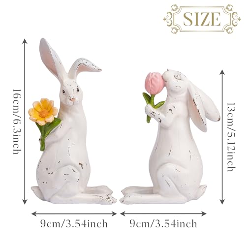 Valery-Madelyn-Easter-Bunny-Decorations-for-Home-Medium-White-Couple-Rabbits-Figurine-Tabletop-Decor-2Pcs-Cute-Easter-Gifts-Resin-Statues-for-Spring-Holiday-Indoor-Party-Table-Centerpieces-6 Valery Madelyn Easter Bunny Decorations for Home Medium White Couple Rabbits Figurine Tabletop Decor 2Pcs Cute Easter Gifts Resin Statues for Spring Holiday Indoor Party Table Centerpieces 6