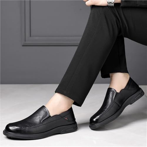 Men's Breathable Hollow Out Business Casual Dress Shoes Slip Comfortable Oxfords for Dad Age Lightweight2