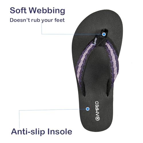 Ampeo Women's Arch Support Flip Flops Comfortable Casual Summer Beach Thong Sandals