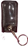 Supple Leather Remote Cover / Case w Key-Ring Compatible with Tear-Drop Shaped Python Remote Control Models 7141P 7641P 7642P (Black)