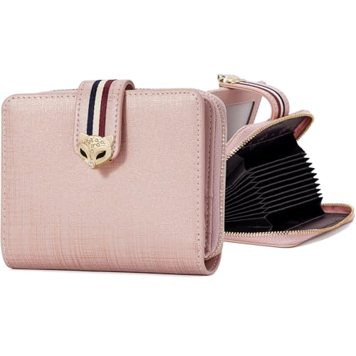 Portefeuille à deux volets anti-piratage RFID pour femme : fini le sac encombré grâce au format rose