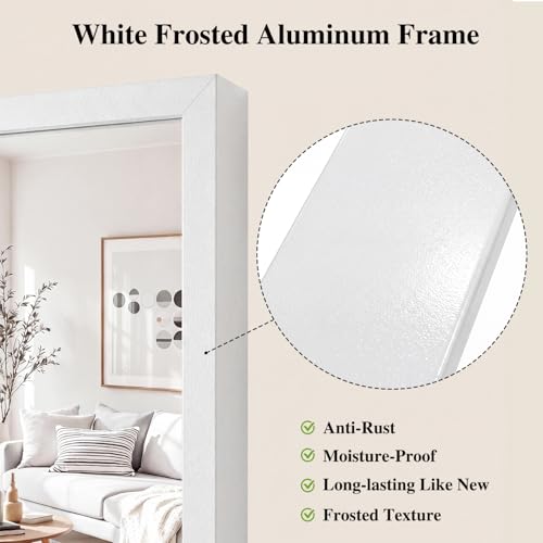 Image of Koonmi White Rectangle Wall Mirror, 36x48 Inch Bathroom Mirror, Aluminum Frame Vanity Mirror for Entryway, Living Room, Bedroom Bathroom, Hangs Horizontally or Vertically
