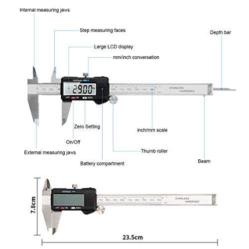 Image of Corceptive Vernier Caliper Digital 150 mm /6-Inches LCD Display