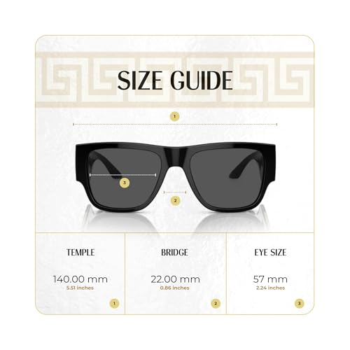 Versace VE4403 Rectangular Sunglasses for Men +BUNDLE with ACCESSORY EYEWEAR KIT4