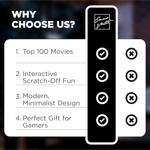 Enno Vatti Top 100 Movies Scratch Off Poster - Bucket List of Best Films - 100 Movie Scratch Off Poster (16.5" x 23.4") - Including Top 100 Movies Posters - Gift for Movie Lovers