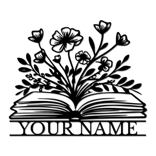 Personalized Book Lover Metal Sign, Custom Library Wall Art, Reading