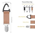 4Pcs Elastic Hat Clip for Travel, Hat Holder Hands Free Bag Accessory for Traveling Bags, Backpacks, Purses, Totes Black - Image 3