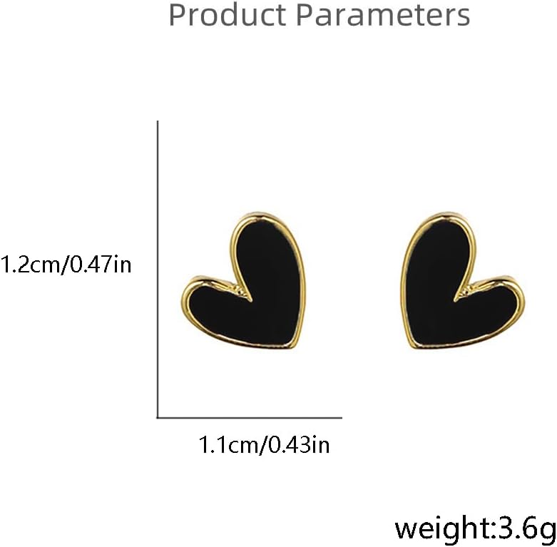 18G Dainty Enamel Heart Stud Earrings for Women 925 Sterling Silver Post Pin Hypoallergenic Small Cute Love Cartilage Studs Piercing Jewelry - Image 6