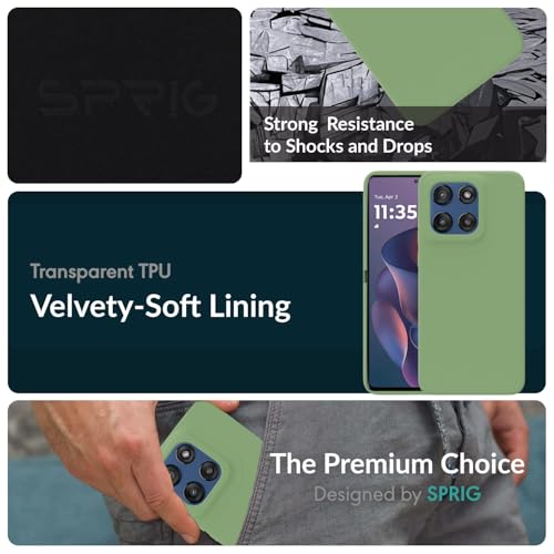 Image of SPRIG Compatible with Moto Edge 60 Stylus Premium SilkTone Back Cover Drop Tested Shock Proof Mobile Case for Men, Women, Boys and Girls with Camera Protection (Mint Green)
