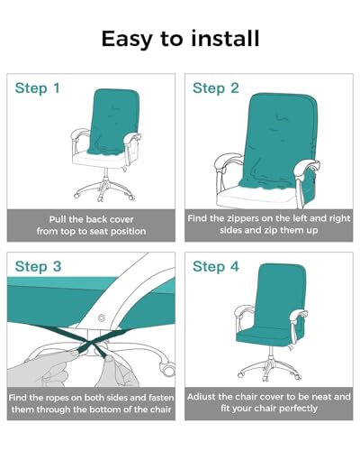 Sabolny OFFICE CHAIR COVERS STRETCHABLE Purple Black Office Chair Cover Large Stretchable, Removable Computer Chair Back Covers Dustproof Office Desk Chair Seat Slipcovers Cushion Protector Minimalist Abstract Contemporary Geometric thumb #5