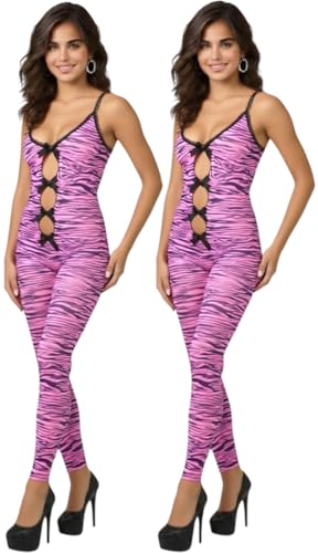 Image of ToBeInStyle Women's Assorted Bodystocking Sheer Opaque or Fishnet Crotchless Lingerie Bodysuit