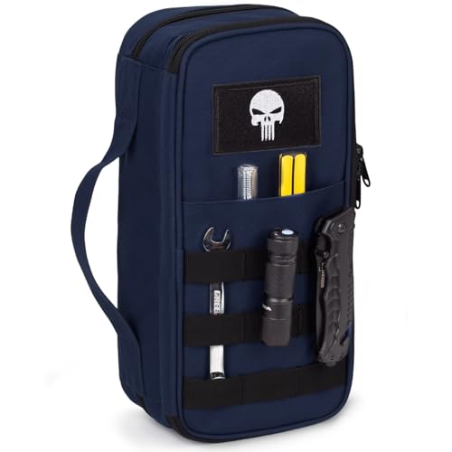 Bolsa de herramientas táctica para hombre – Organizador multiusos resistente al agua con gran apertura y cremallera, caja de herramientas pequeña y duradera para reparaciones, carpinteros y manitas