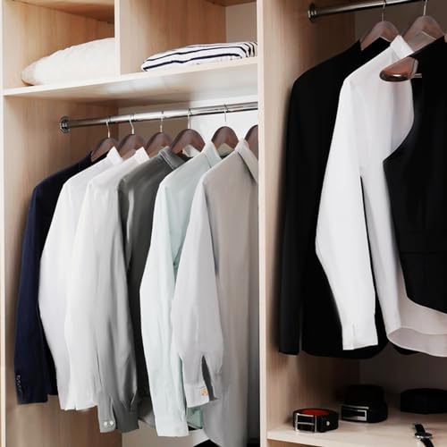 ABHENG Kleiderbügel aus Holz, 10er Set Anzugbügel, um 360° drehbarer Haken, für Jacken,Hemden, Anzüge, Mäntel, 44 x 5,5 x 23 cm (L x B x H), Dunkel Nussbaumfarben AWY0410H