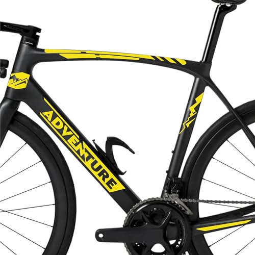 Kit mit 7 Aufklebern für Fahrrad, Schutzaufkleber, Universalrahmen, Fahrrad, MTB, Mountainbike, Rennrad, Cross, Fat Bike, Downhill elektrisch, Rahmen, Abenteuer, Artikelnummer 2407 (025 Gelb)