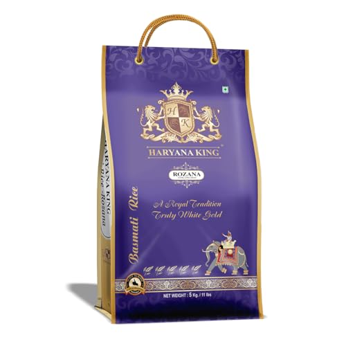 Image of Haryana King Rozana Basmati Rice 5 Kg | Long Grain | For Everyday Consumption | Fluffy & Non-sticky | Naturally Aromatic | Ideal For Biryani, Pulao & Steamed Rice