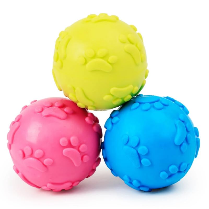Dog Trust Interactive Dog Chew Ball Toy for Small to Medium Dogs Teeth Cleaning Rubber Ball with Built-in Bell | Durable Dog Playing & Teething Toy Pack of 3 (B0D3TCSNNV) Amazon Price History, Amazon Price Tracker