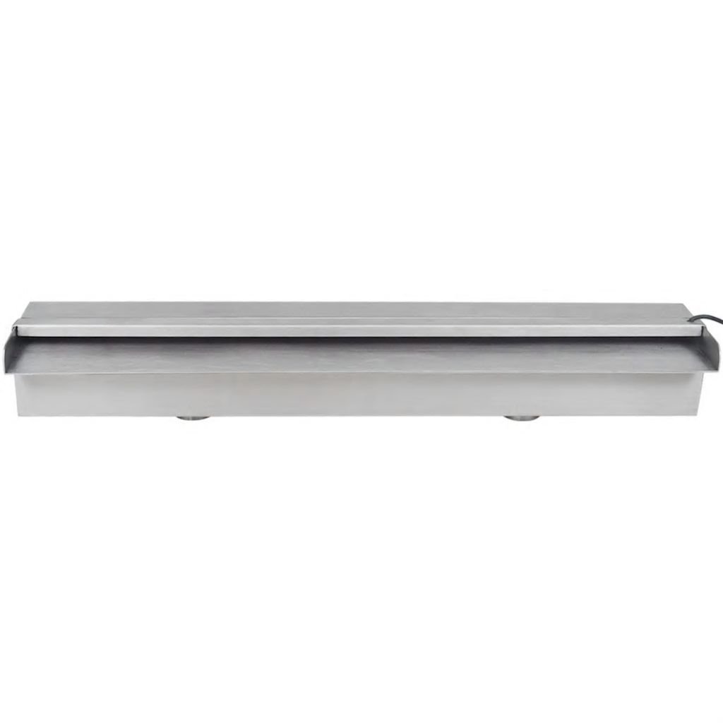Tidyard Fontana a Cascata per Giardino Rettangolare Acciaio Inox 150 cm / 60 cm e LED / 120 cm e LED