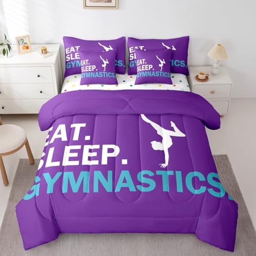 Image of Feelyou Gymnastics Bedding Set Full Size 7 Piece for Kids Women