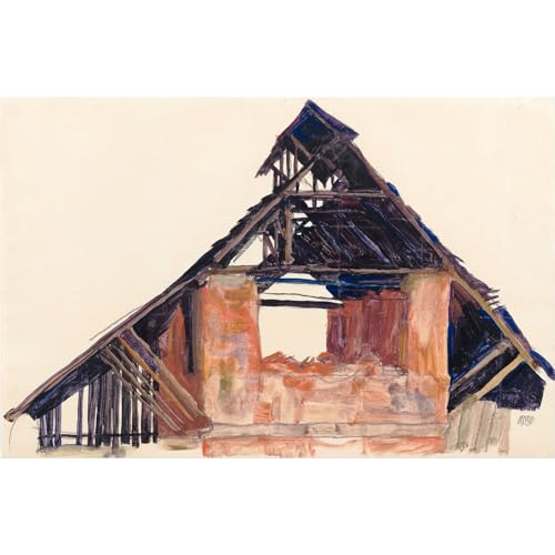 Toile Egon Schiele Old Gable 61x45,7 cm reproduction dart