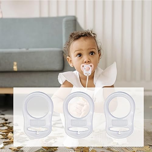 RGZD 4 Pcs Silikon-Knopf-Ring, Schnuller Adapter, Silikon Dummy Schnuller Halter Clip Adapter Ring, Silikonring für Schnuller