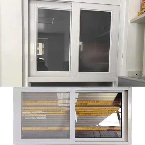 Tighkue Sliding Aluminum Basement/Bathroom Windows W/Privacy Screen, Tempered Glass –