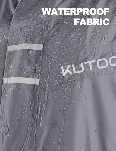 KUTOOK Men’s Rain Jacket Waterproof Hooded Lightweight Breathable Raincoat for Outdoor Cycling Hiking Running M-3XL2