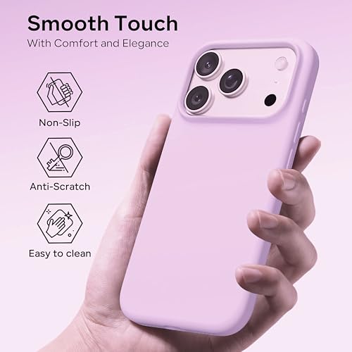 Image of Silicone Case for iPhone 17 Pro Max 6.9-Inch, Silky-Soft Touch Full-Body Protective Phone Case, Shockproof Back Cover for iPhone 17 Pro Max (Lite Pink)