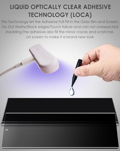 Image of Uyiton Privacy UV Tempered Glass for - (6.8 Inch) | Anti-Spy Curved Screen Protector | 9H Hardness | Ultrasonic Fingerprint Compatible | HD Clarity | Bubble Free UV Installation | Case Friendly