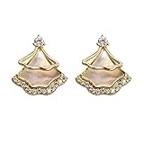 XNBZW Fächerförmige Ohrringe Weibliches Licht Luxus Temperament Mode Einfache Ohrringe Ohrringe Ohrringe Anhänger Silber