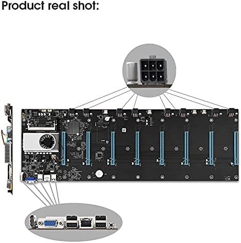 Abbcoert BTC-37 Mining Motherboard Set, with CPU 128GB MSATA SSD and 8GB Memory DDR3 8 GPU 2000W PSU Chassis Kit, Win10 System, Compatible Bitcoin Eth other multi-currency Zcvtbye (S37) (BTC-S37)