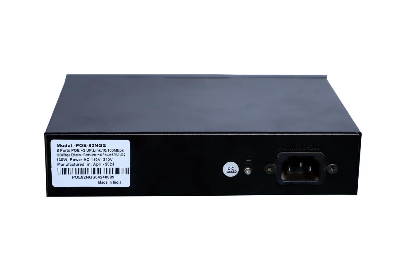 avnn power & technology 4port poe + 2 uplink port evteq 4ch uplink giga ev-04f-2g poe switch with high data transfer , poe watchdog ai function