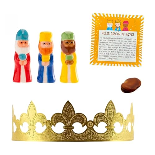 GLOTOMANIA SL Set Roscon - 1 coroa ouro, 1 rei portelana, 1 fava e 1 cartão