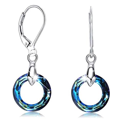 Bermuda Blue Crystal Circle Earrings Cover