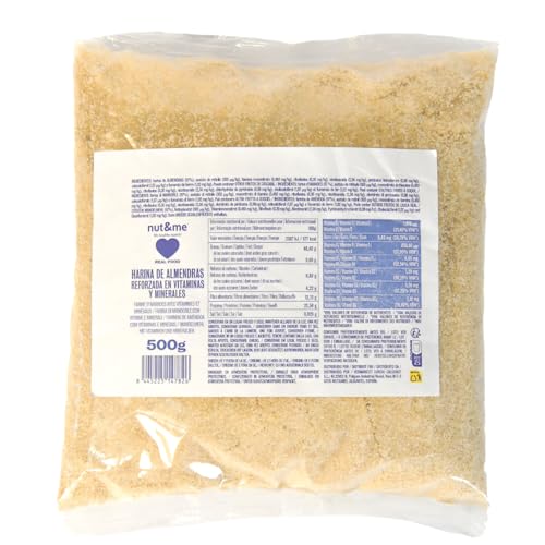 Harina de almendra Proteica con Vitaminas y Minerales 500 gr | Fuente de Proteínas | Alto en Hierro | Alto en Calcio | Alto en Potasio | Fuente de Vitamina D | Dietas Keto | Sin conservantes |