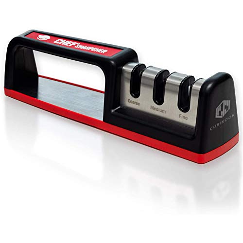 Kitchen Knife Sharpener - Diamond Rod Complete 3-Stage Knife Sharpener CS-T01, Sturdy Design